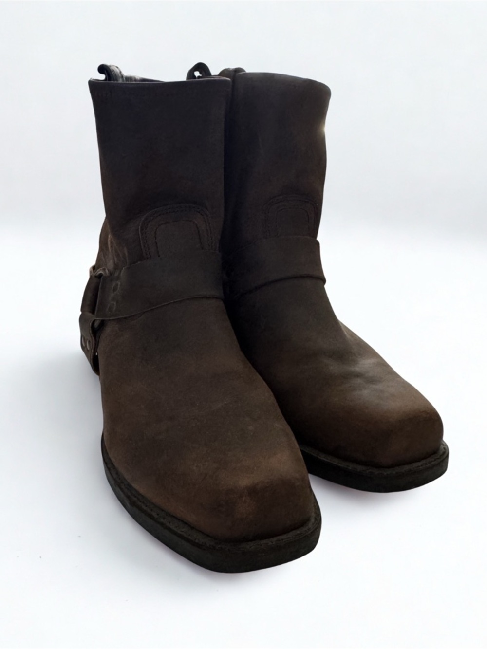 FRYE Harness Boots Men’s 12 Brown Leather Biltrite Sole. Made in USA